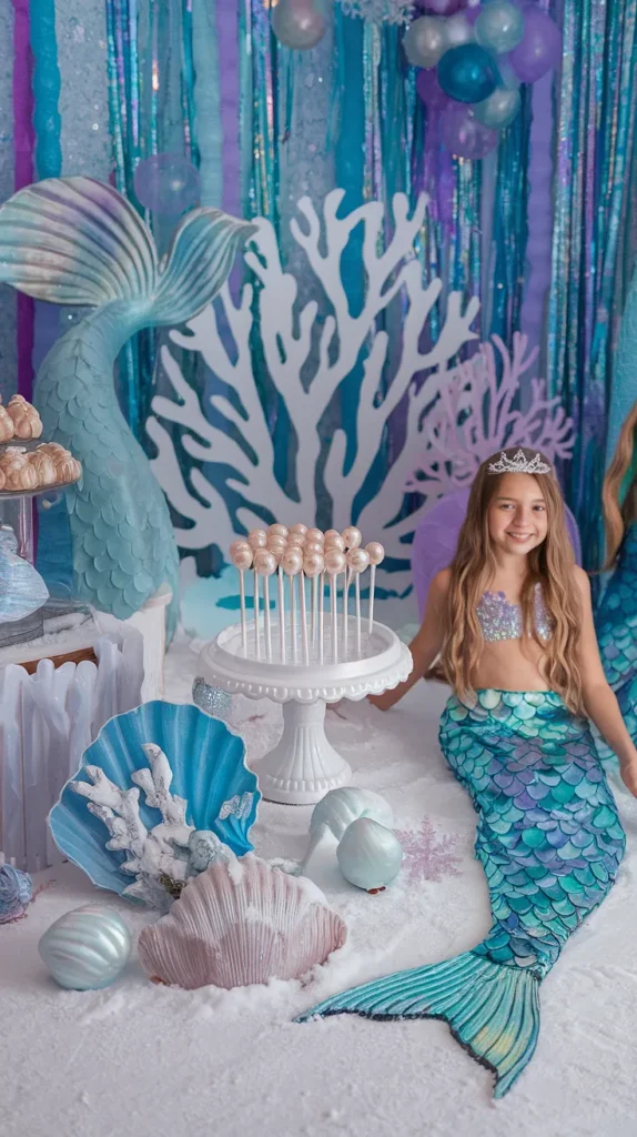 winter mermaid birthday party ideas
