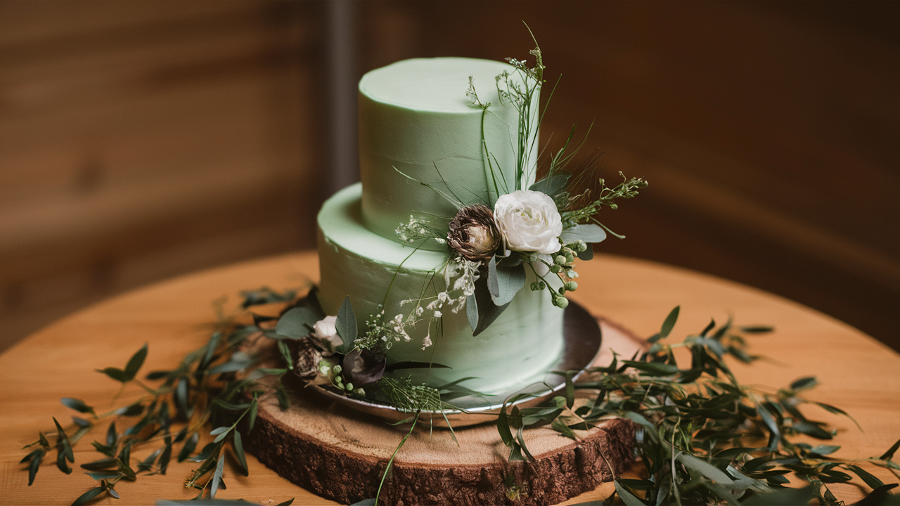 Sage Green Wedding Cake