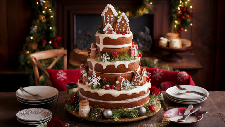 Christmas Wedding Cake with Gingerbread