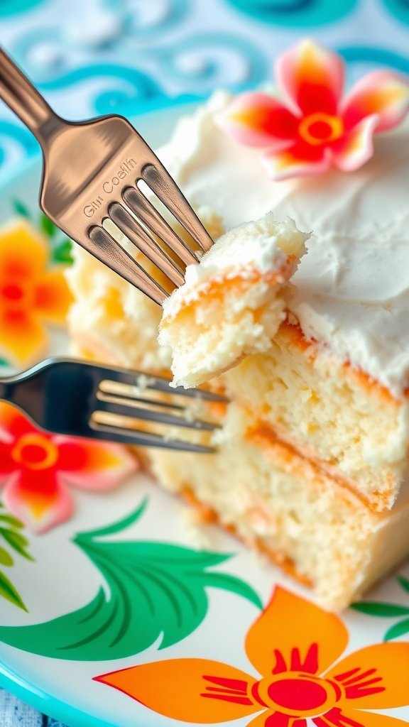 Light and fluffy cake with a tropical theme