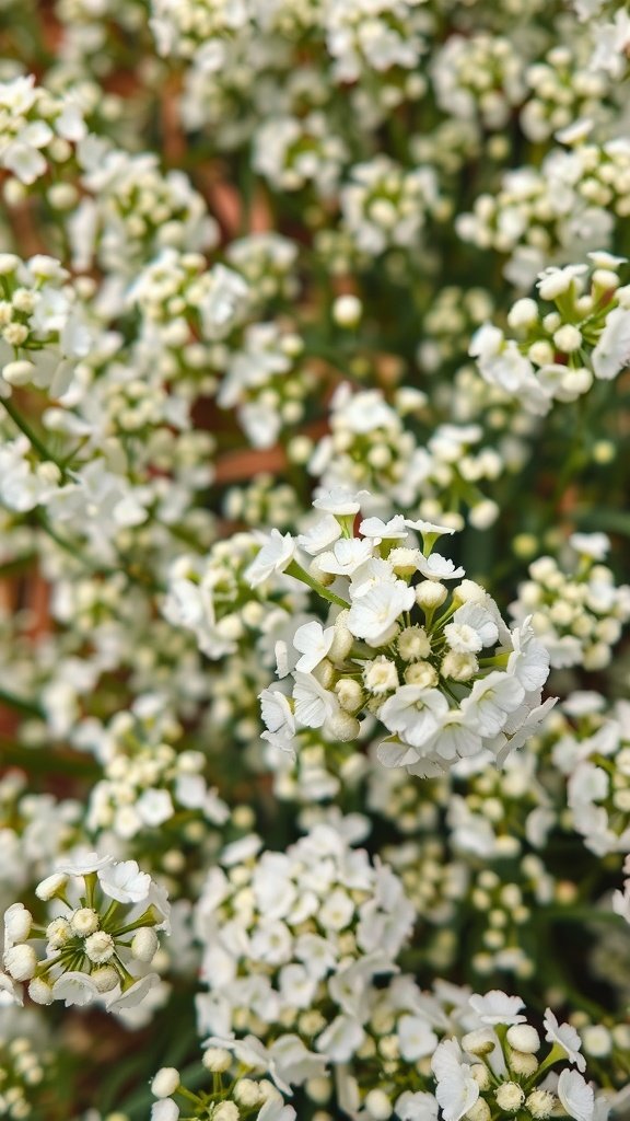 Close-up of a baby's breath bouquet with tiny white flowers