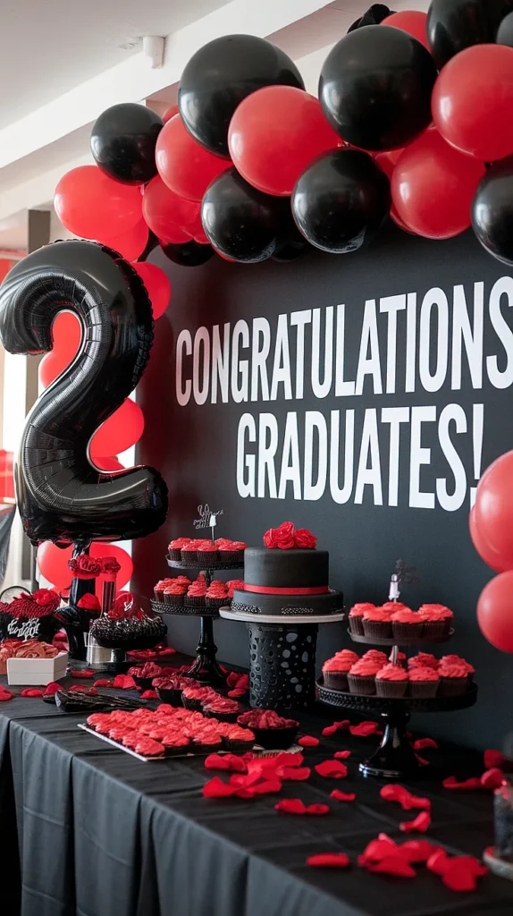 graduation party ideas red and black