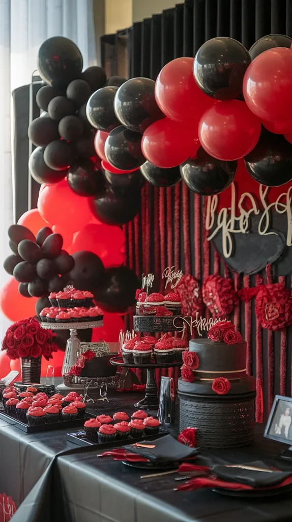 graduation party ideas red and black