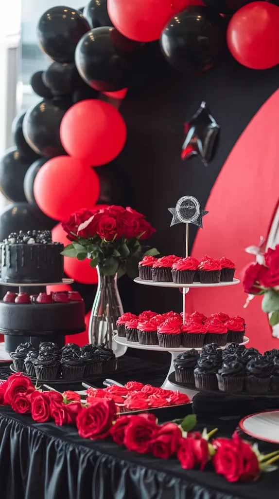 graduation party ideas red and black