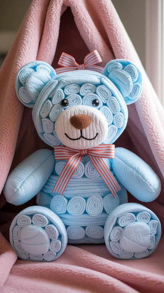 Teddy Bear Diaper Cake
