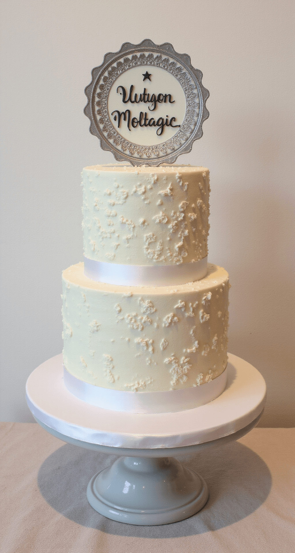 A beautifully decorated vintage wedding cake with intricate icing details and floral accents.