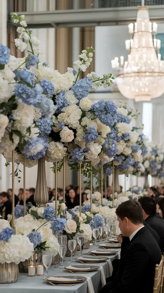 Blue and White Chinoiserie Table Arrangements