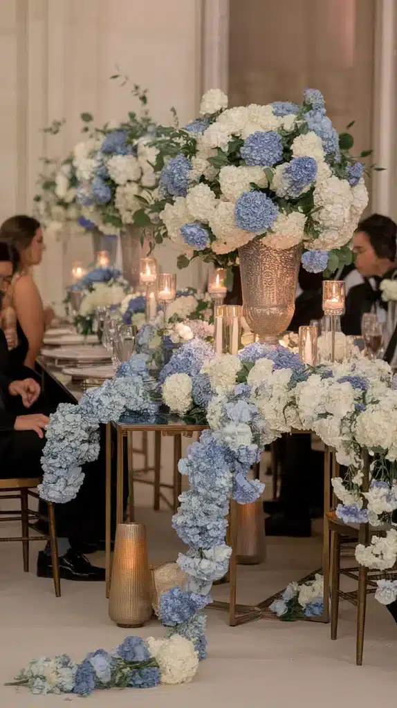 Blue and White Chinoiserie Table Arrangements