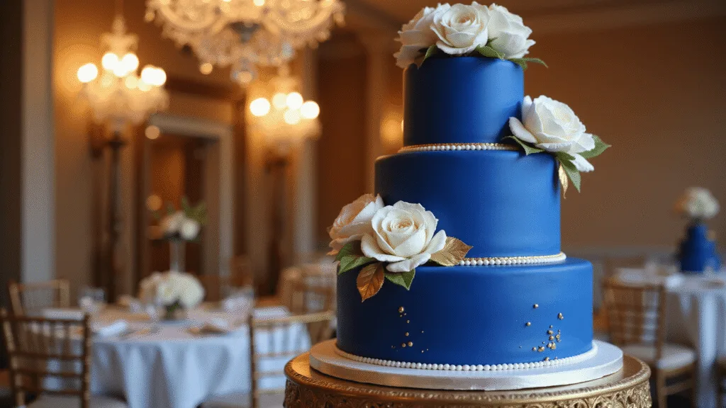ROYAL BLUE WEDDING CAKE: A SHOWSTOPPING CENTERPIECE