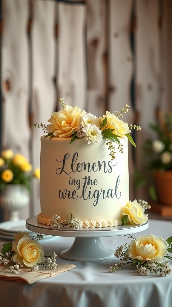 10 Best Cake Recipes to Try This September 2025 A beautifully decorated Lemon Elderflower Wedding Cake with yellow flowers on top.