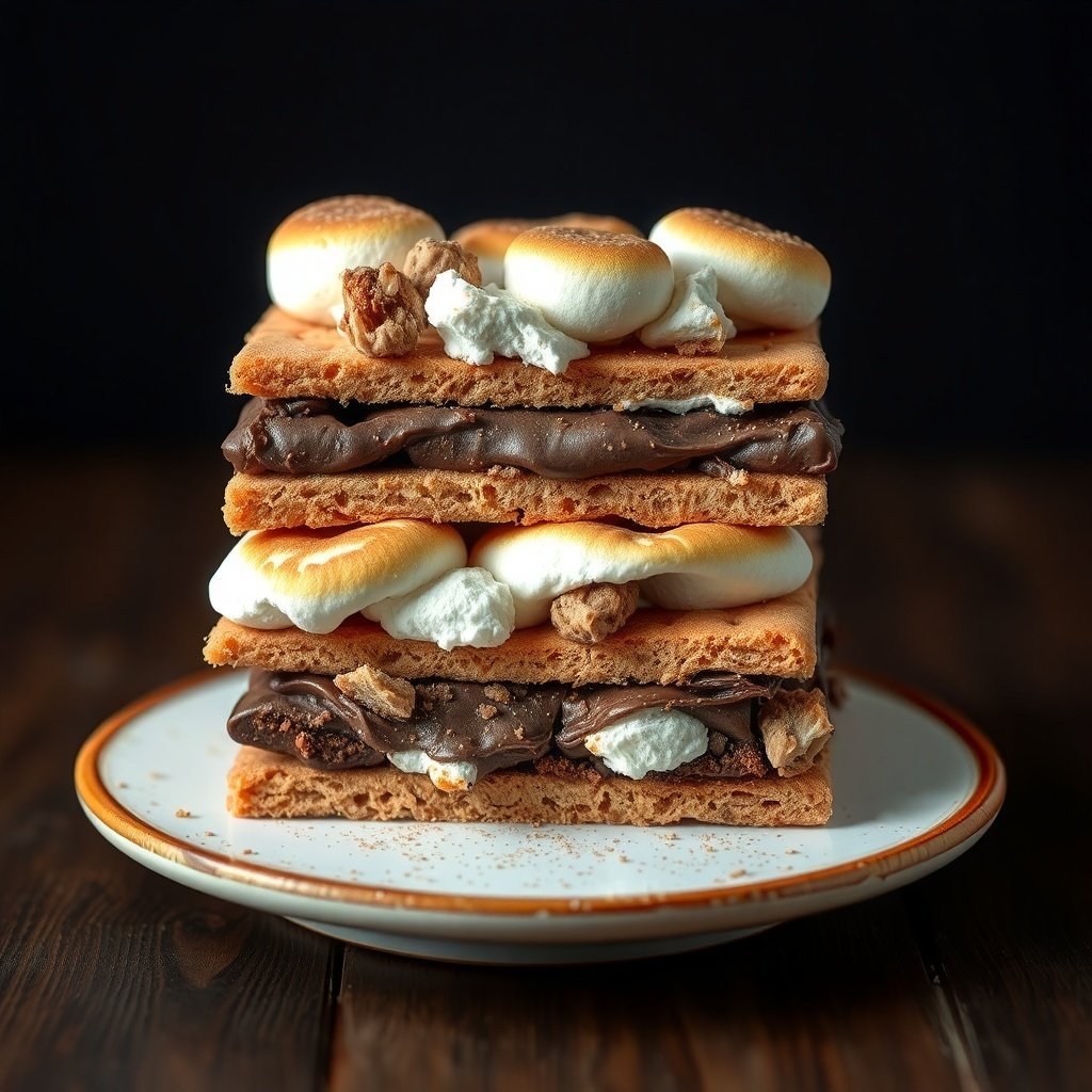 30 Delicious New Year Cake Recipes to Celebrate in Style A delicious S'mores Cake made with layers of graham crackers, chocolate, and toasted marshmallows.