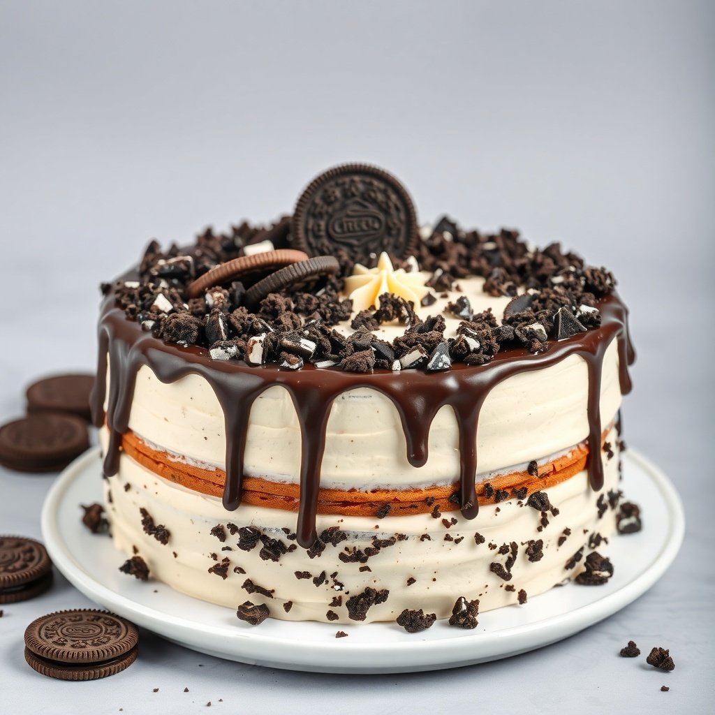 30 Delicious New Year Cake Recipes to Celebrate in Style Oreo Cookies and Cream Cake topped with chocolate ganache and crushed Oreos