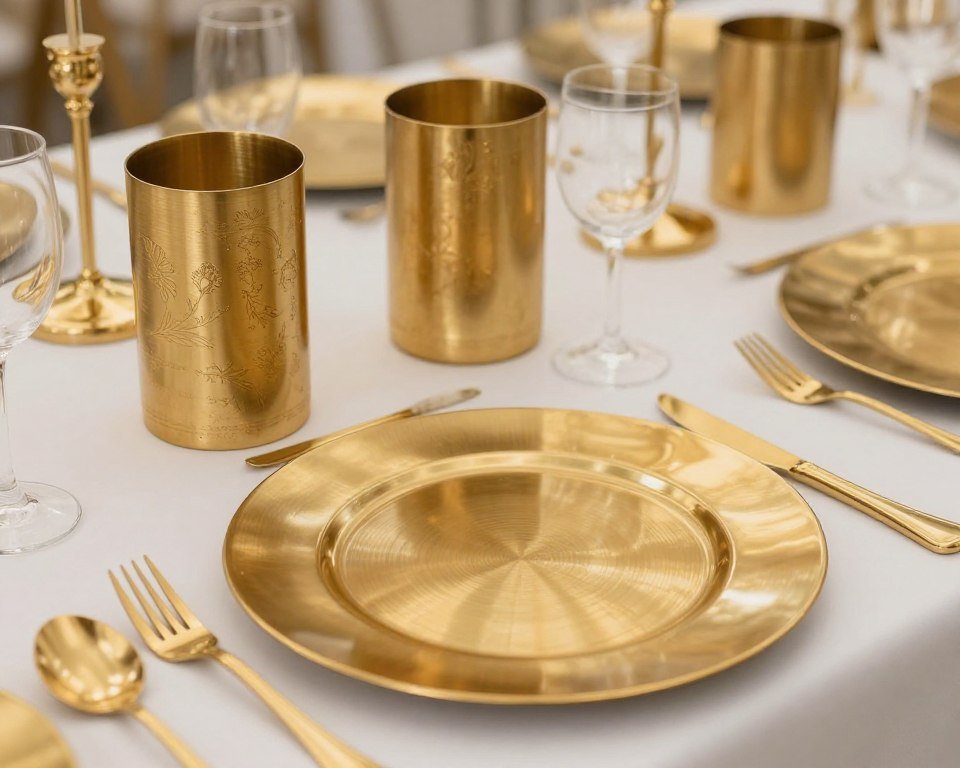 Gold metallic wedding décor accents and details Gold metallic wedding décor accents and details