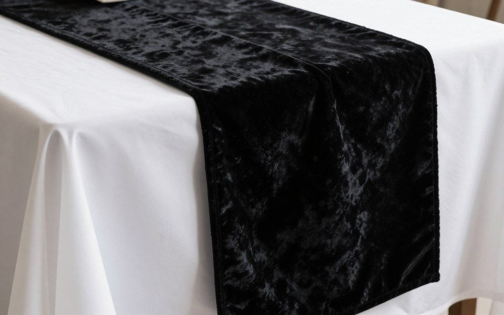 Luxurious velvet and satin table linens Luxurious velvet and satin table linens