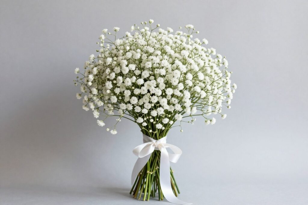 Modern deconstructed baby's breath bridal bouquet Modern deconstructed baby's breath bridal bouquet