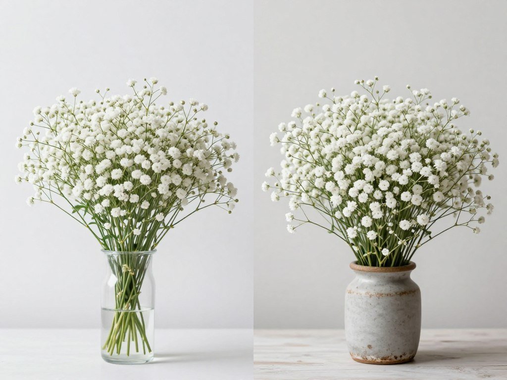 Modern vs dated baby's breath styling comparison Modern vs dated baby's breath styling comparison