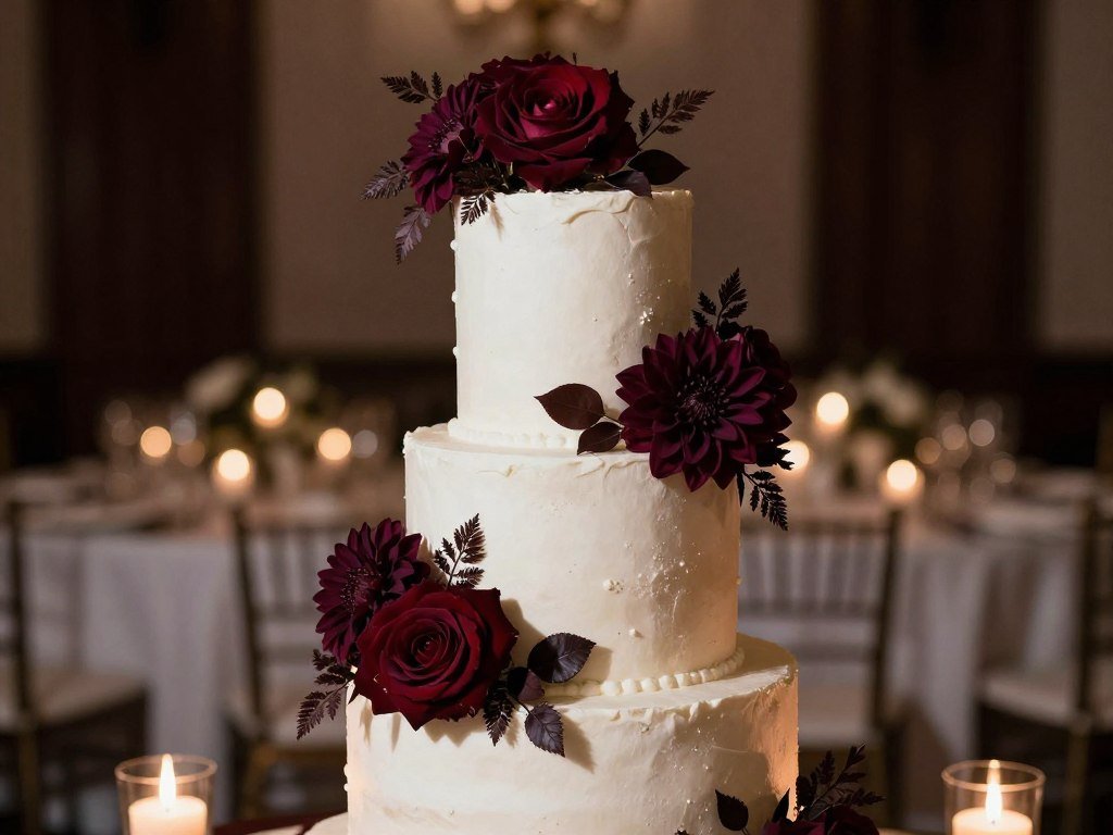 Burgundy and dark floral wedding cake palette Burgundy and dark floral wedding cake palette