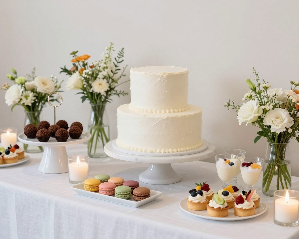 luxury birthday dinner dessert table with elegant cake centerpiece luxury birthday dinner dessert table with elegant cake centerpiece