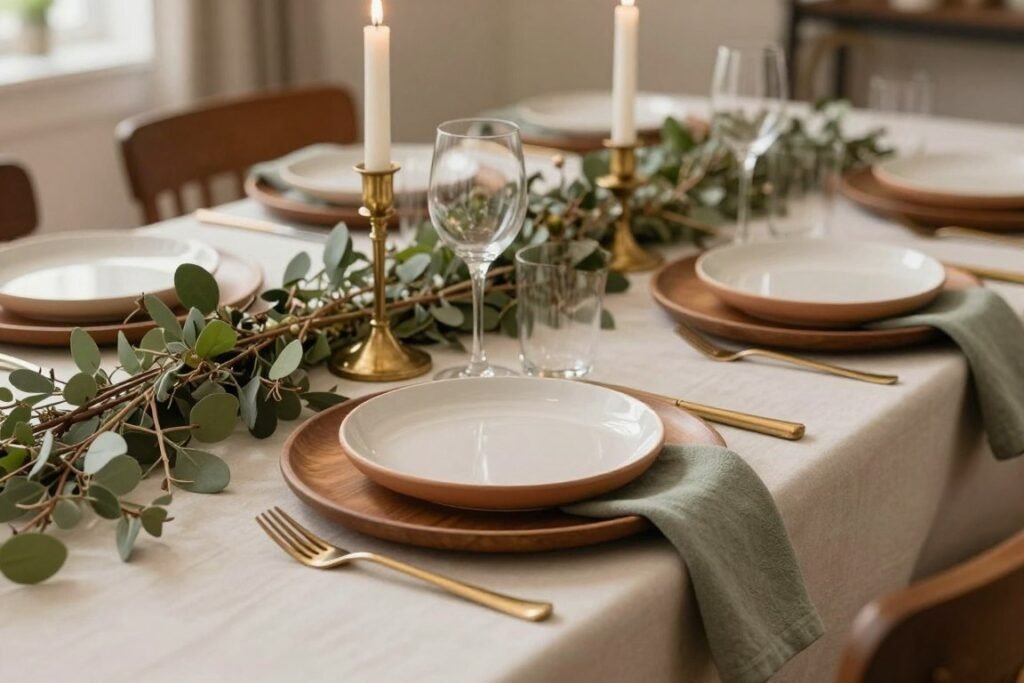 luxury birthday dinner table with earth tone color palette luxury birthday dinner table with earth tone color palette