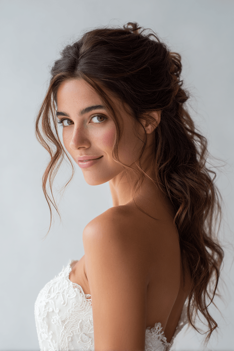 27 Classy Half Up Half Down Wedding Hair Ideas for Elegant Brides