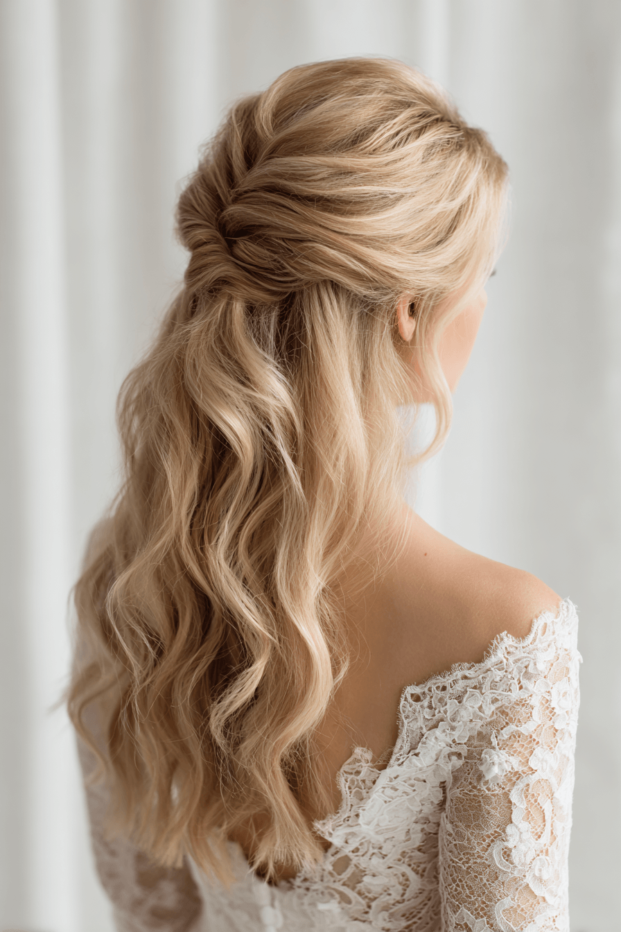 27 Classy Half Up Half Down Wedding Hair Ideas for Elegant Brides