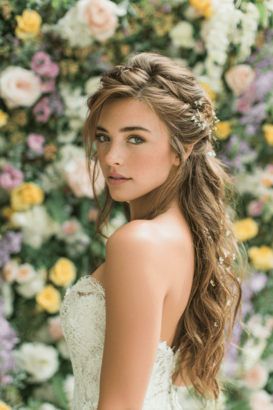 27 Classy Half Up Half Down Wedding Hair Ideas for Elegant Brides