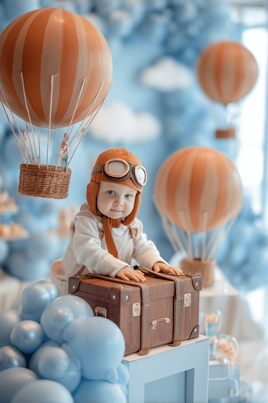 27 One Wonderful Adventure Hot Air Balloon First Birthday Party