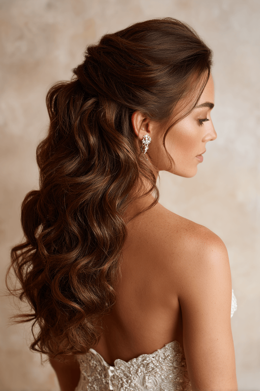 27 Classy Half Up Half Down Wedding Hair Ideas for Elegant Brides
