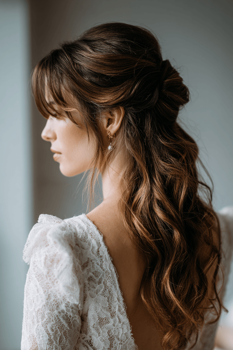 27 Classy Half Up Half Down Wedding Hair Ideas for Elegant Brides