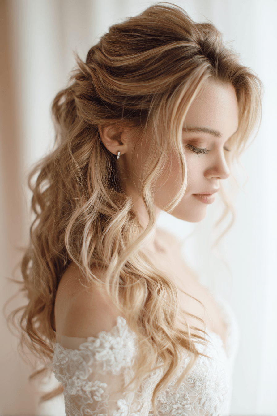27 Classy Half Up Half Down Wedding Hair Ideas for Elegant Brides