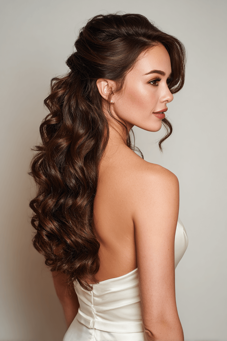 27 Classy Half Up Half Down Wedding Hair Ideas for Elegant Brides