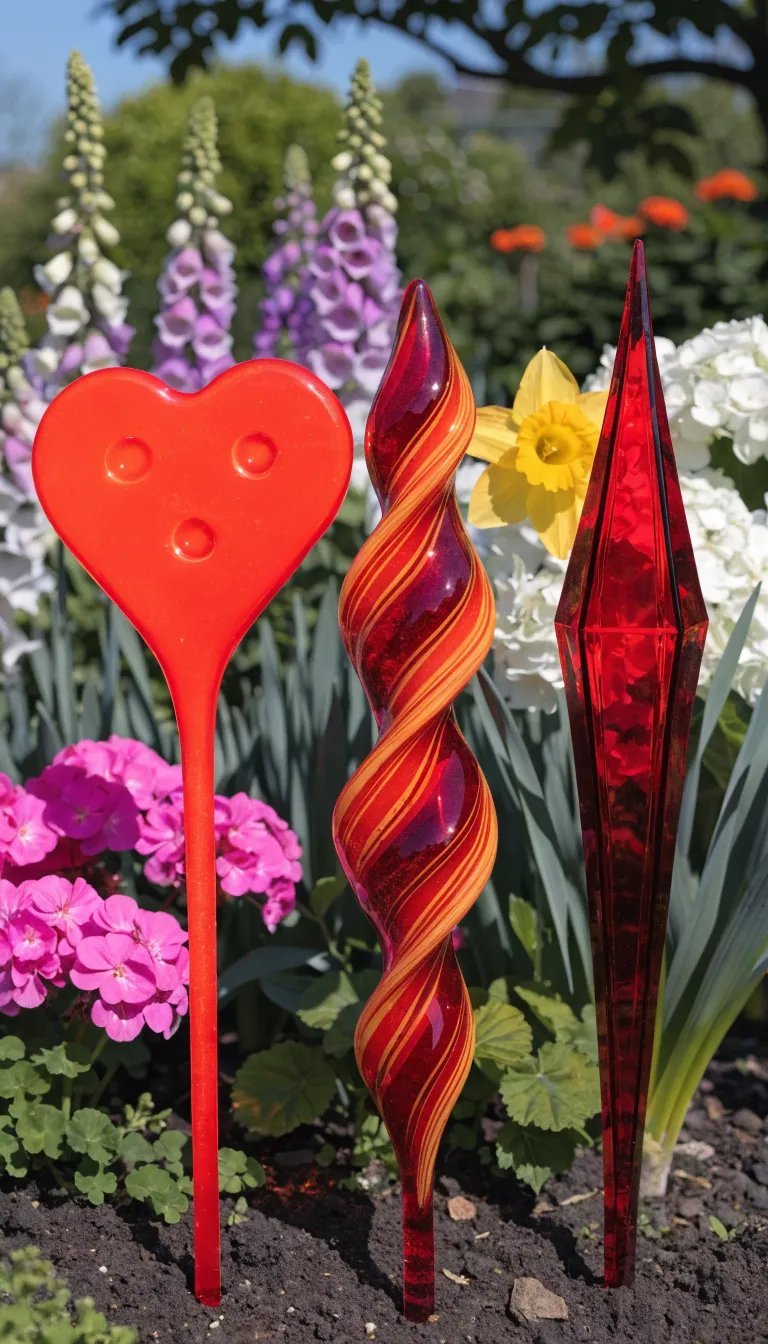 27 Beautiful Mother's Day Decor Ideas Colorful whimsical garden stakes in a flower-filled garden