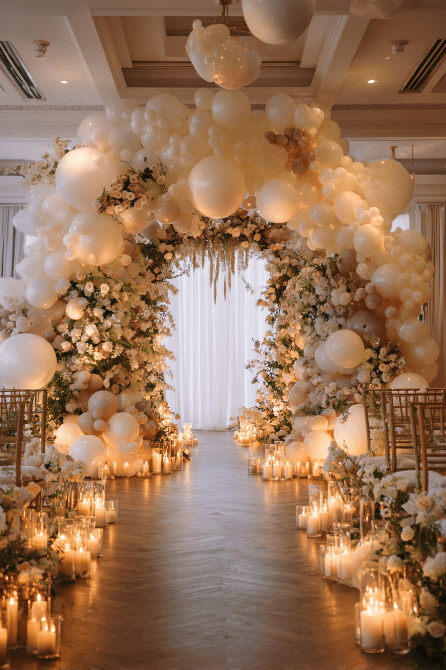 27 Dreamy Wedding Balloon Backdrop Ideas for Photos