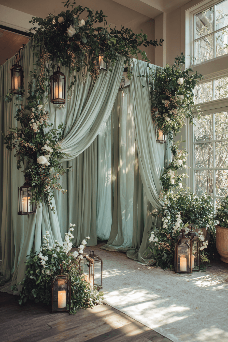 27 Stunning Sage Green Wedding Backdrop Ideas for an Elegant Celebration