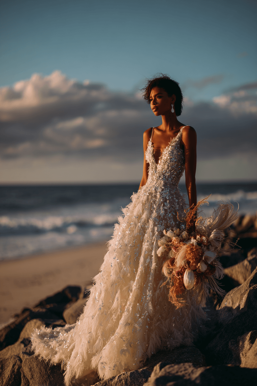 27 Flowy Beach Wedding Dress Ideas for a Romantic Coastal Wedding