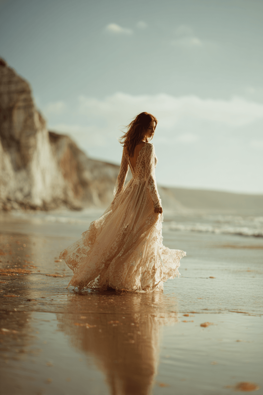 27 Flowy Beach Wedding Dress Ideas for a Romantic Coastal Wedding