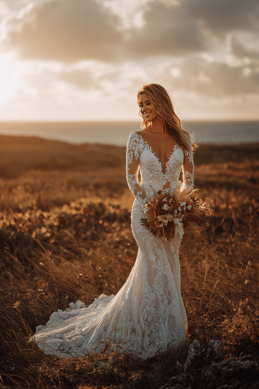 27 Stunning Mermaid Wedding Dresses with Sleeves for a Timeless Bridal Look