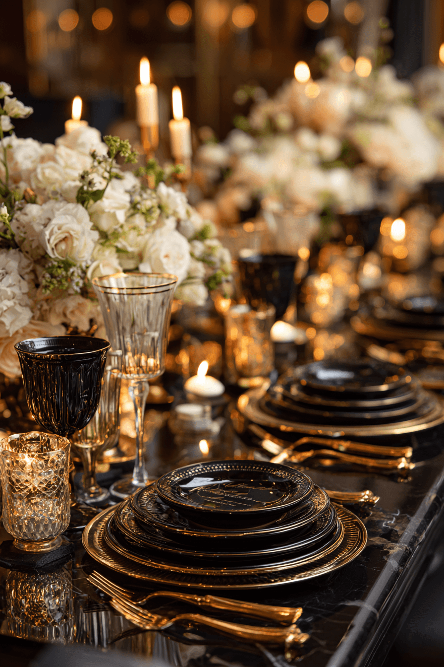 27 Black and Gold Dinner Party Ideas for a Luxurious Celebration