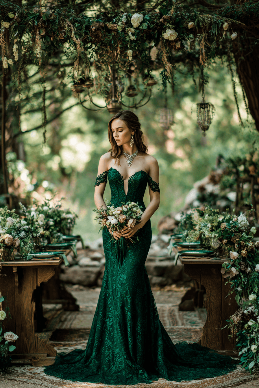 27 Elegant Green Wedding Dresses for a Beautiful Wedding Day