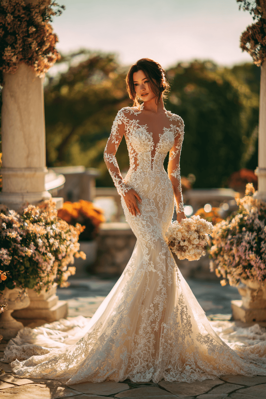 27 Stunning Mermaid Wedding Dresses with Sleeves for a Timeless Bridal Look