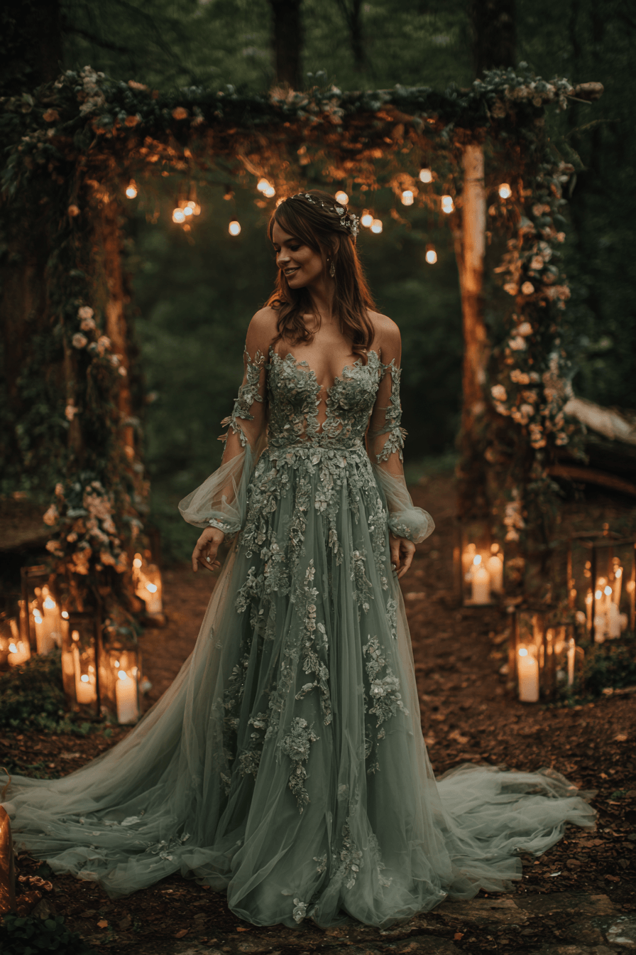 27 Elegant Green Wedding Dresses for a Beautiful Wedding Day
