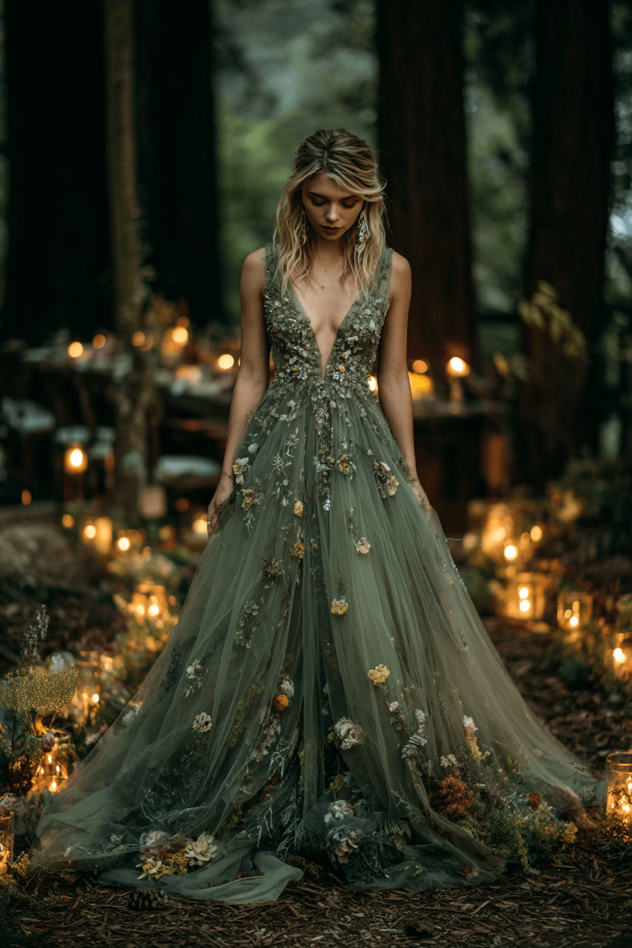 27 Elegant Green Wedding Dresses for a Beautiful Wedding Day