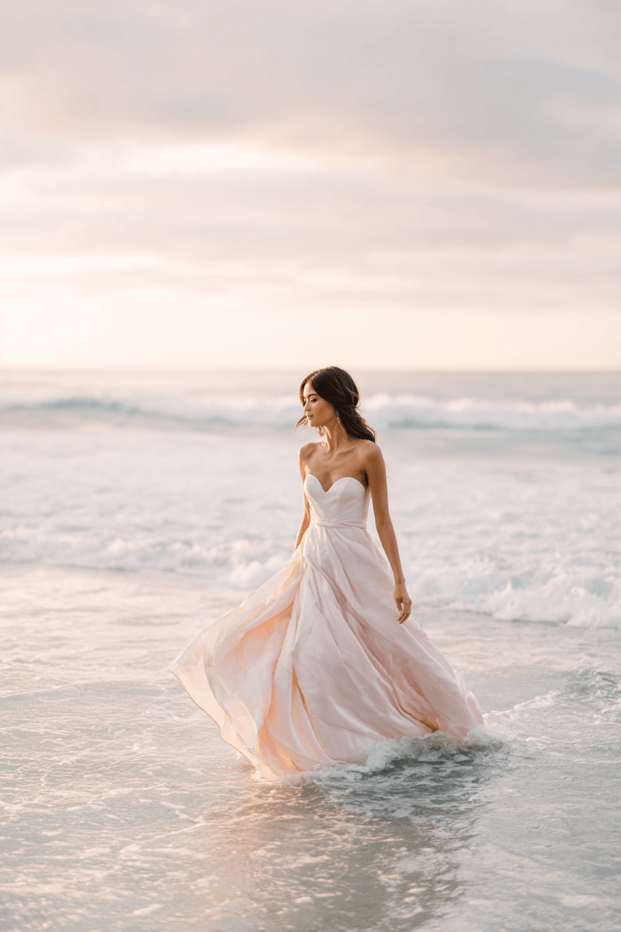 27 Flowy Beach Wedding Dress Ideas for a Romantic Coastal Wedding