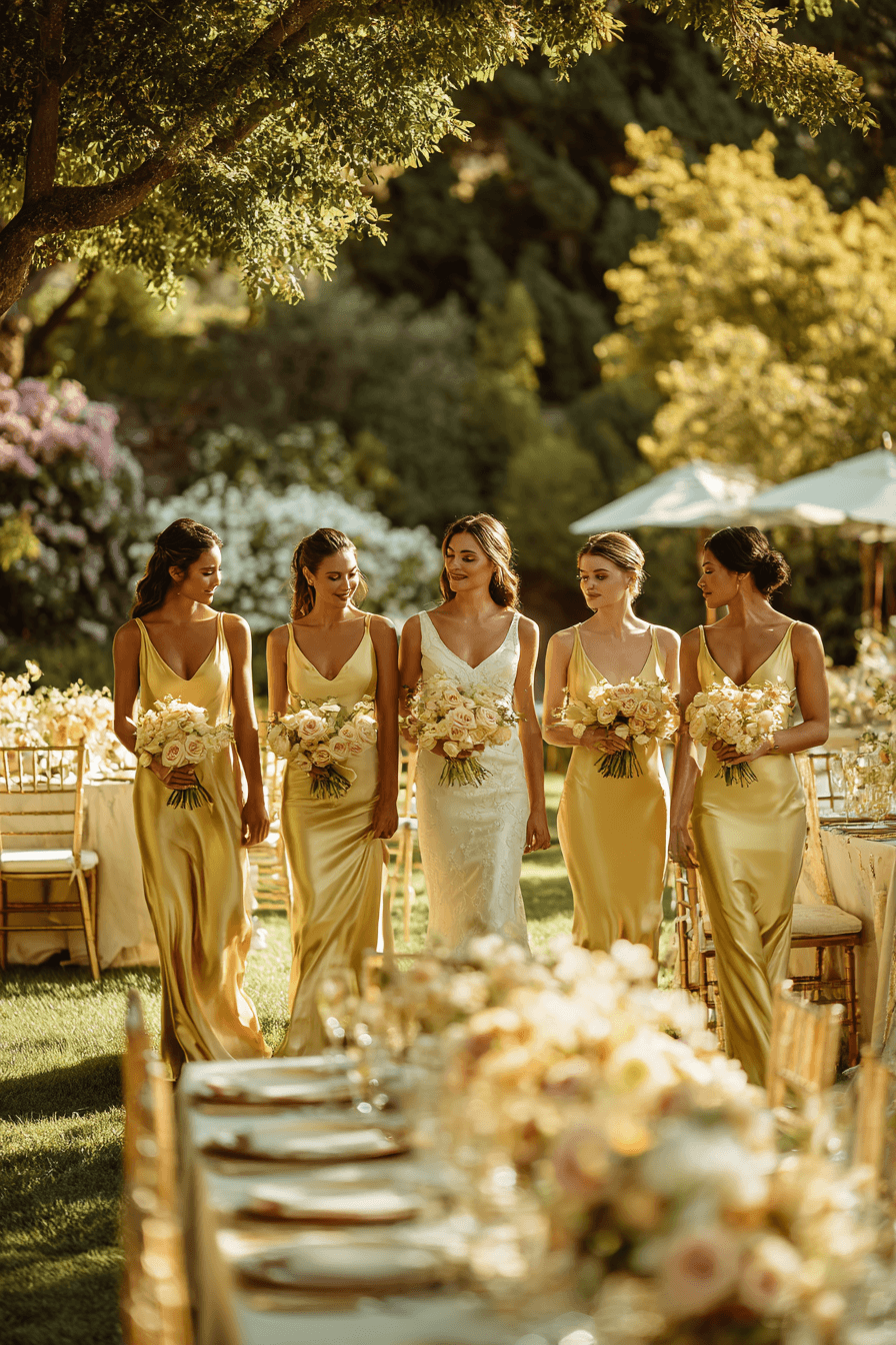 27 Stunning Butter Yellow Bridesmaid Dress Ideas for Elegant Weddings