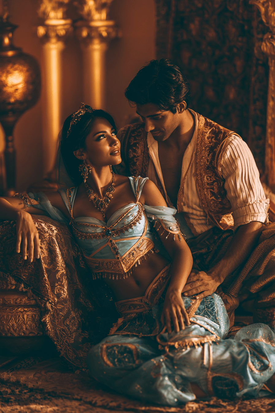 27 Enchanting Jasmine and Aladdin Costumes for Couples and Families