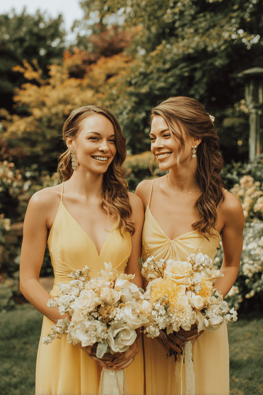 27 Stunning Butter Yellow Bridesmaid Dress Ideas for Elegant Weddings