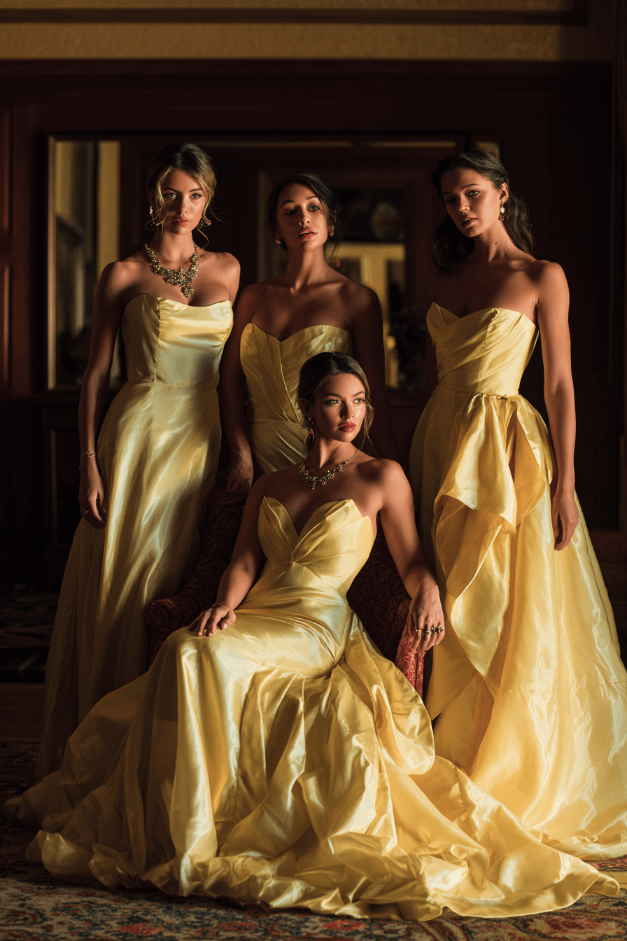 27 Stunning Butter Yellow Bridesmaid Dress Ideas for Elegant Weddings