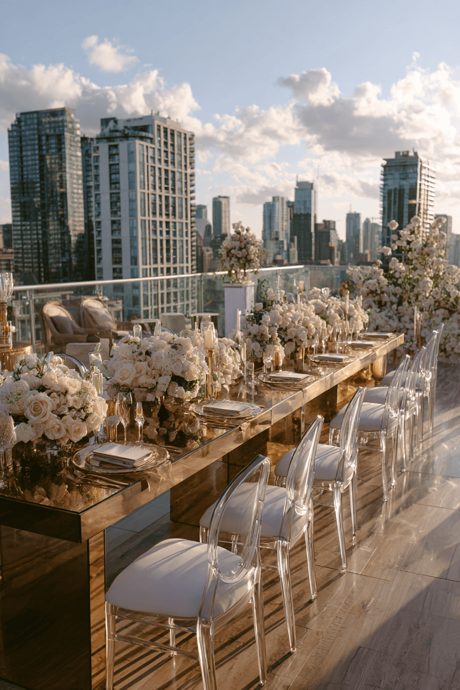 27 Elegant Rooftop Wedding Reception Themes Couples Love