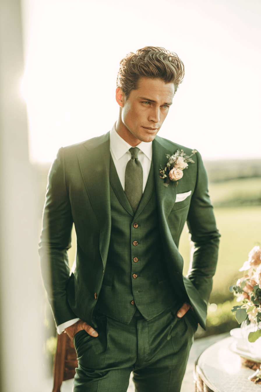 27 Green Groom Attire Inspirations for Every Wedding Theme
