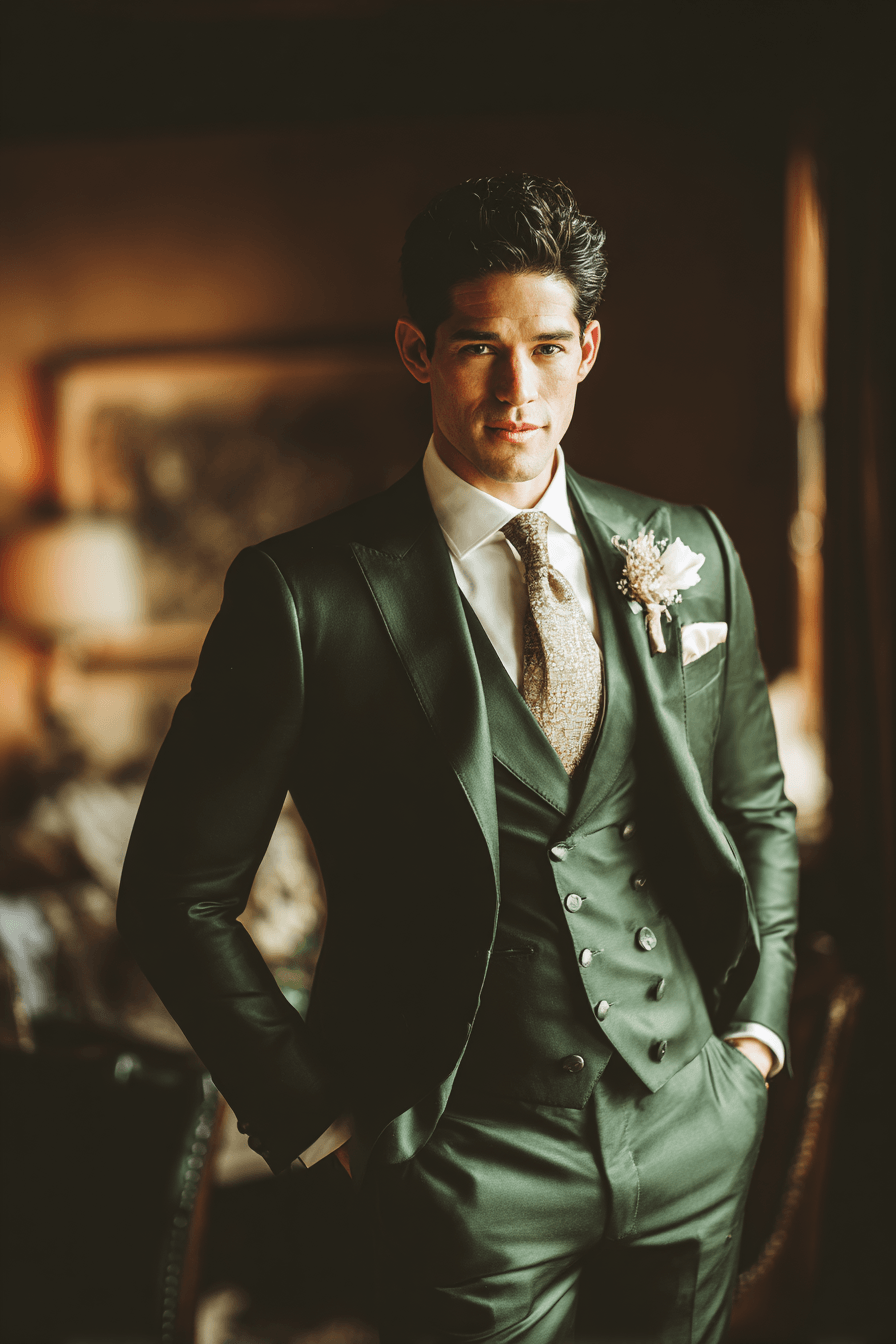 27 Green Groom Attire Inspirations for Every Wedding Theme